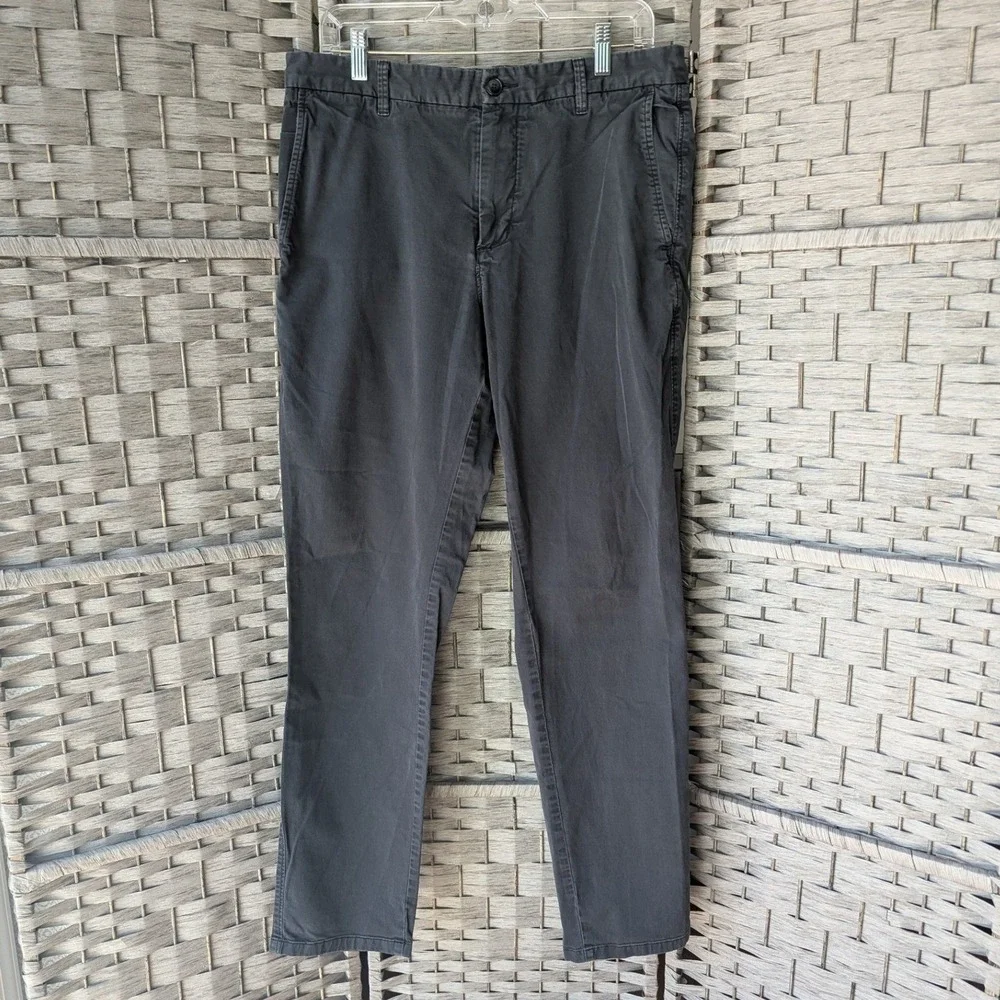 Everlane Slim Fit Chino Pants Charcoal Gray Cotton Twill‎ Mens 33x32 Minimalist